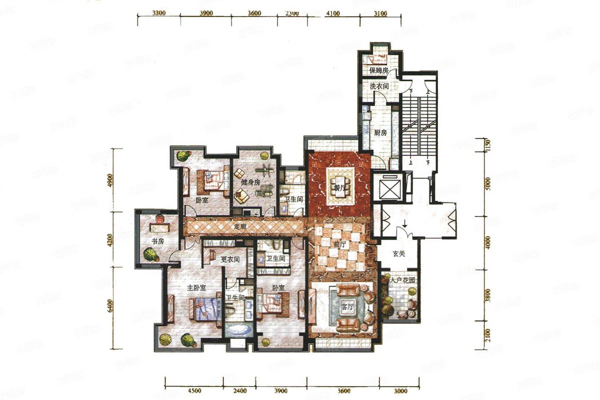 诺德国际花园8#楼4-4户型325.43平米