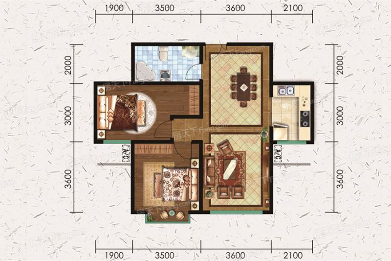 包头装修方案包头书香雅苑102.83㎡