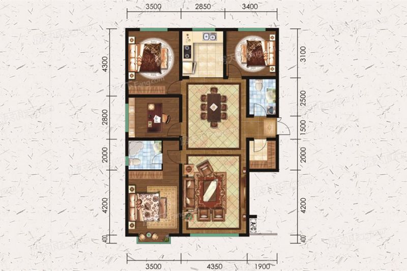 包头装修方案包头书香雅苑150.72㎡