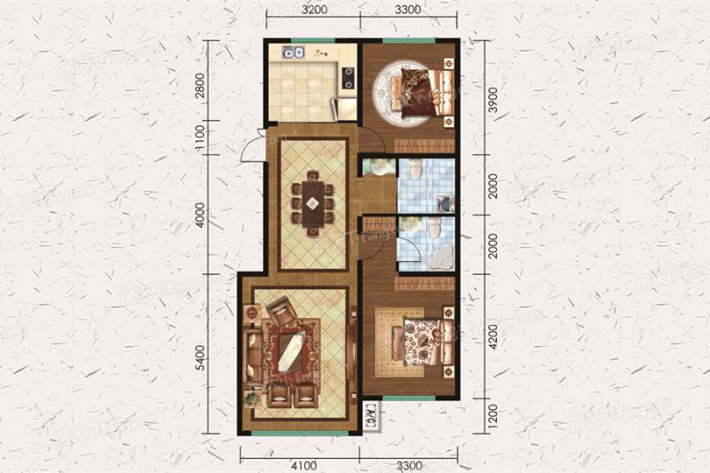 包头装修方案包头书香雅苑118.81㎡
