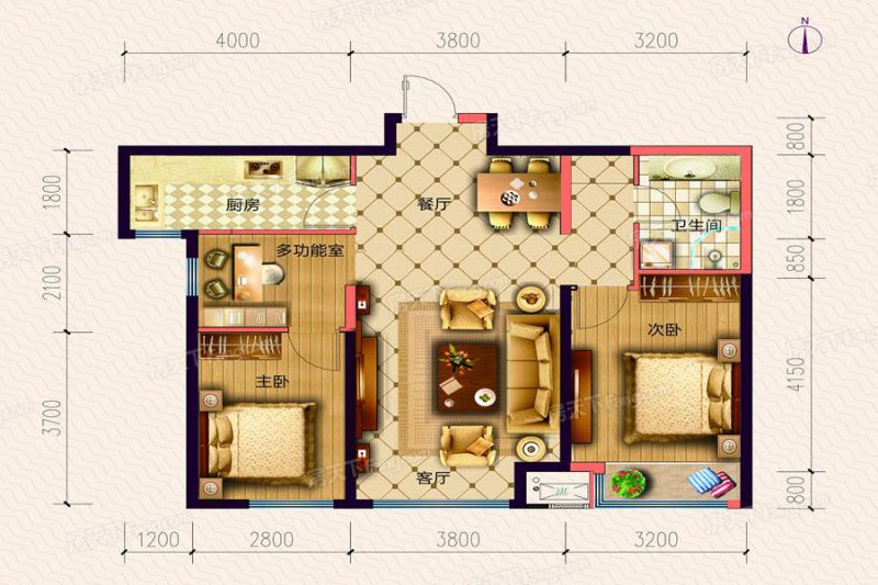 包头装修方案包头保利心语95㎡