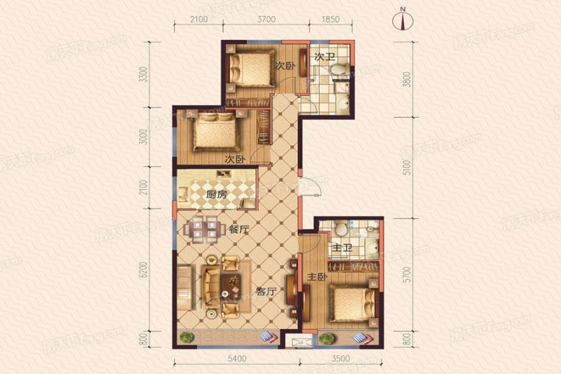 包头装修方案包头保利心语122㎡