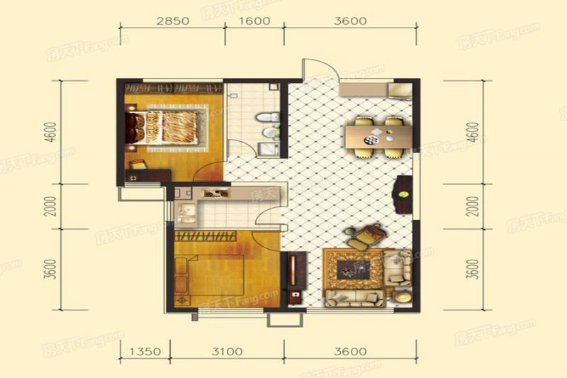 包头装修方案包头青福新城98.90㎡