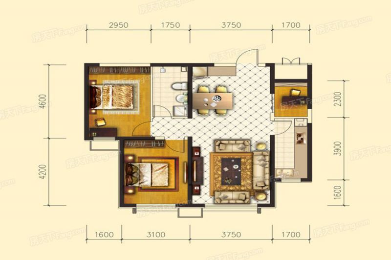 包头装修方案包头青福新城104.29㎡