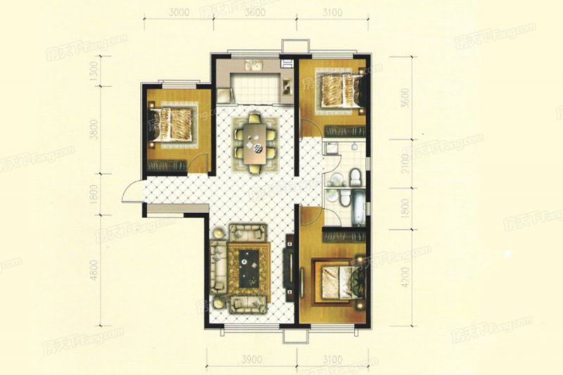 包头装修方案包头青福新城125.16㎡