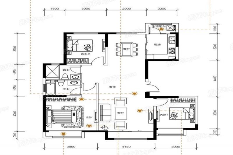 包头装修方案包头中冶华庭134㎡