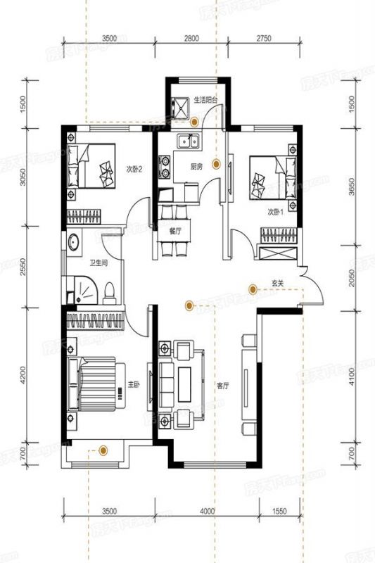 包头装修方案包头中冶华庭115㎡