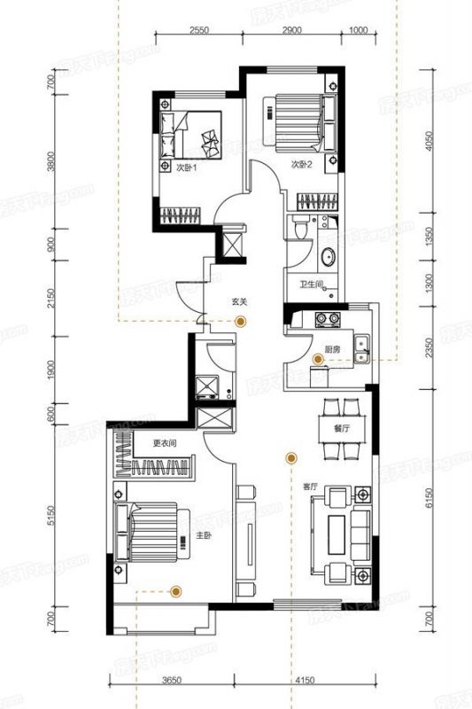 包头装修方案包头中冶华庭113㎡