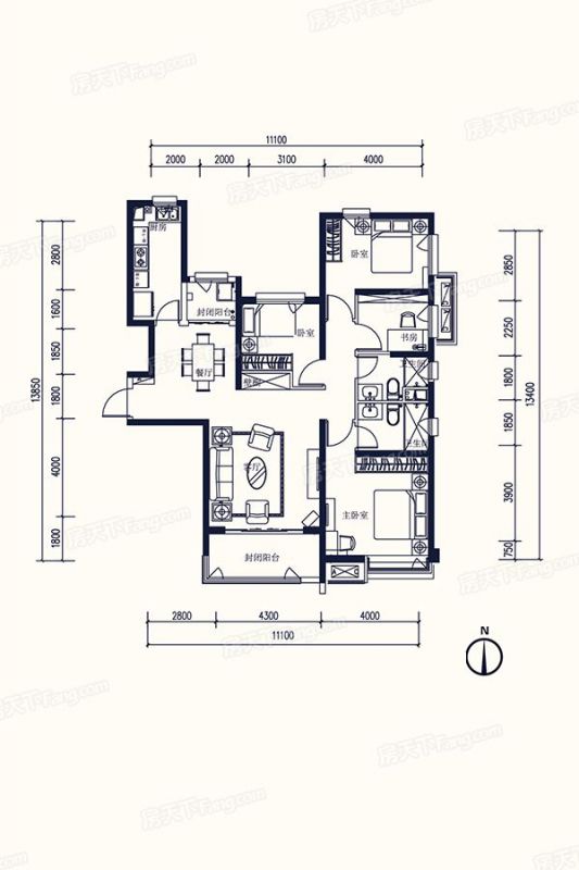包头装修方案包头恒大天玺146㎡