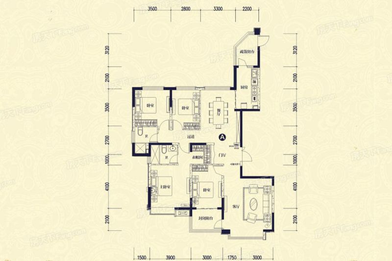 包头装修方案包头恒大帝景186.18㎡