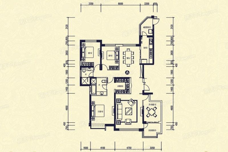 包头装修方案包头恒大帝景206.59㎡