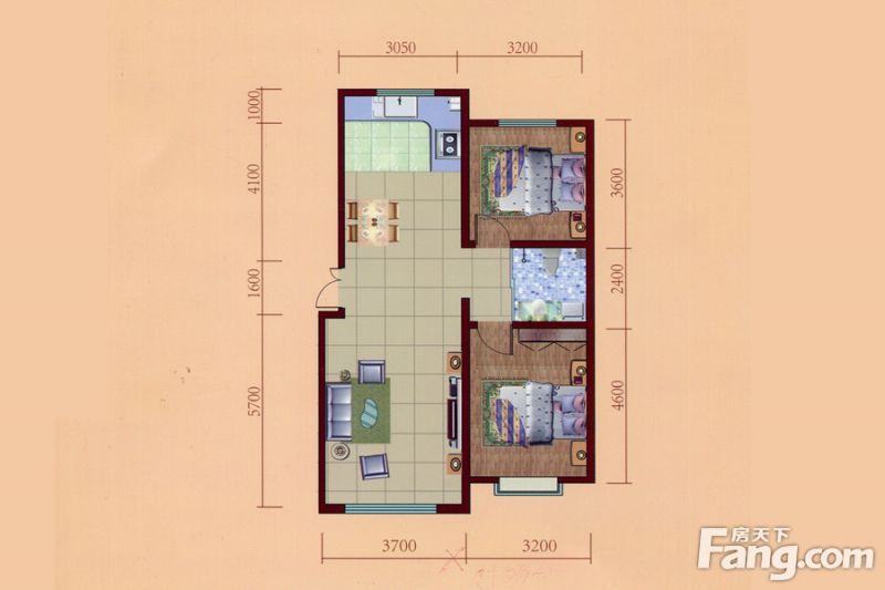 包头装修方案包头东方俪城一期102㎡