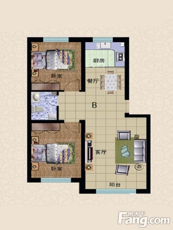 包头装修方案包头东方俪城一期85㎡