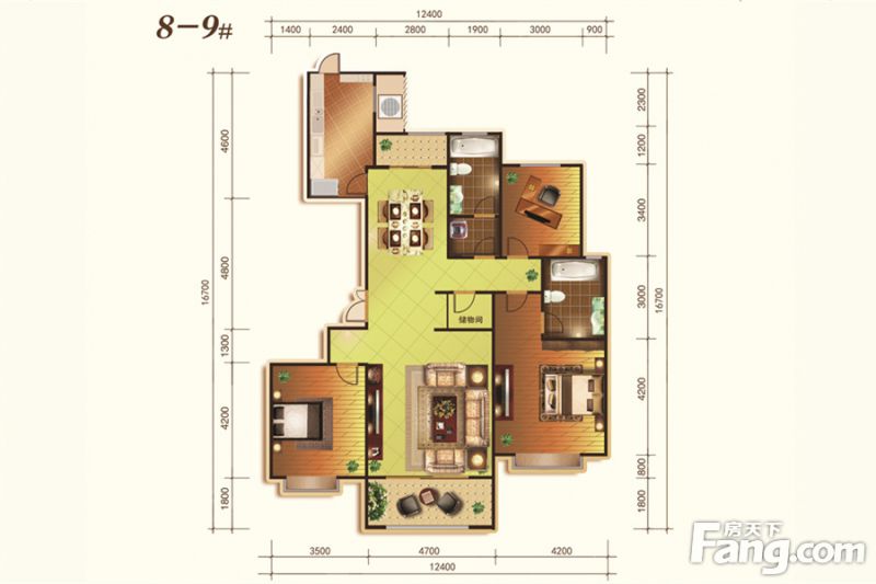 包头装修方案包头大成·逐鹿会171.52㎡