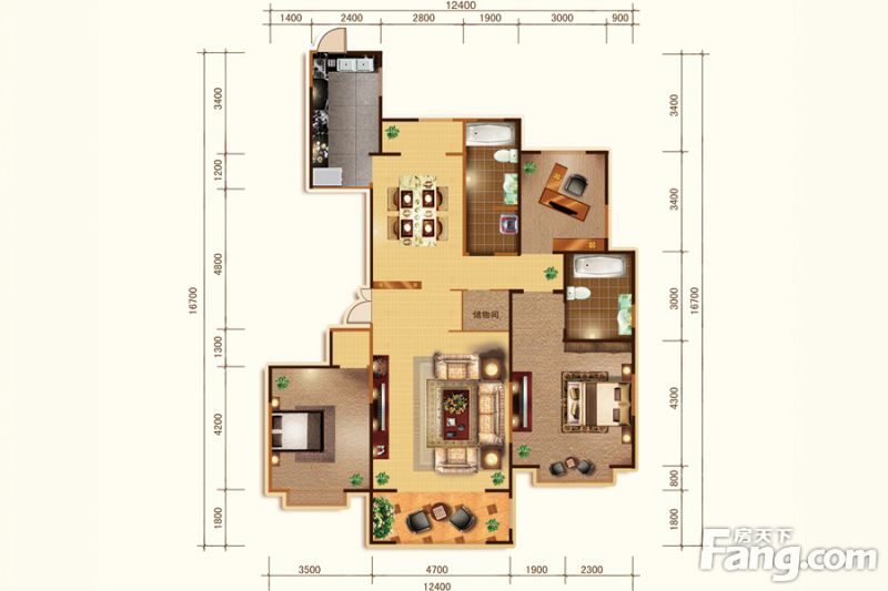 包头装修方案包头大成·逐鹿会171.52㎡
