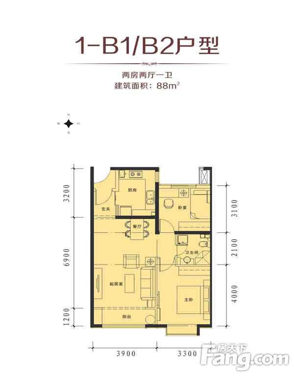 包头装修方案包头蓝泽·大金城88㎡