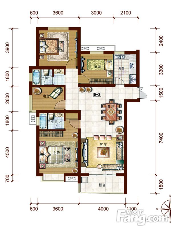 包头装修方案包头中贸府·牡丹园148.84㎡