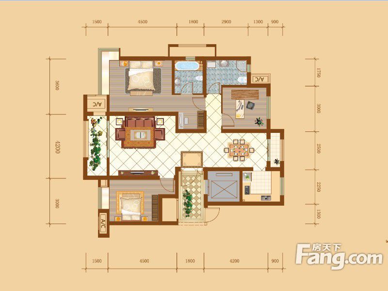 包头装修方案包头昆河壹号125.06㎡
