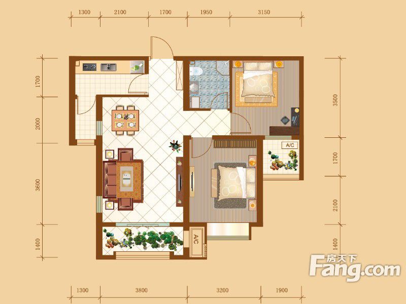 包头装修方案包头昆河壹号79.82㎡