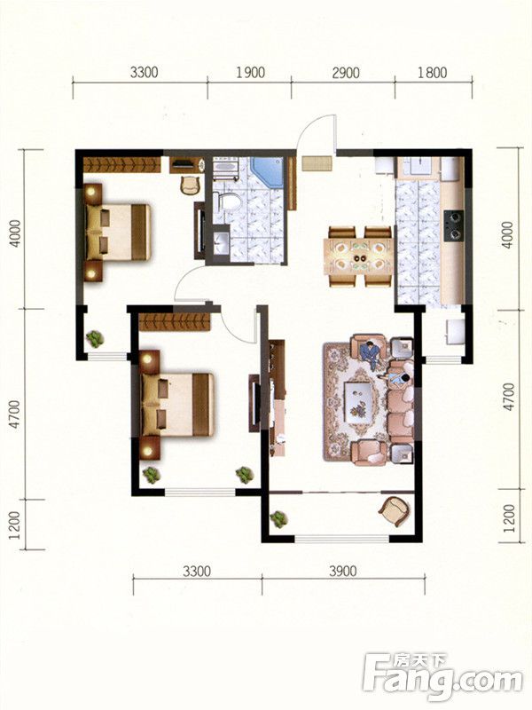 包头装修方案包头融茂第一城一期99㎡