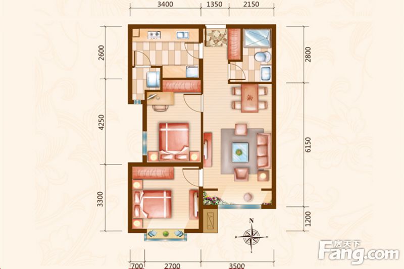 包头装修方案包头富力城二期79.72㎡