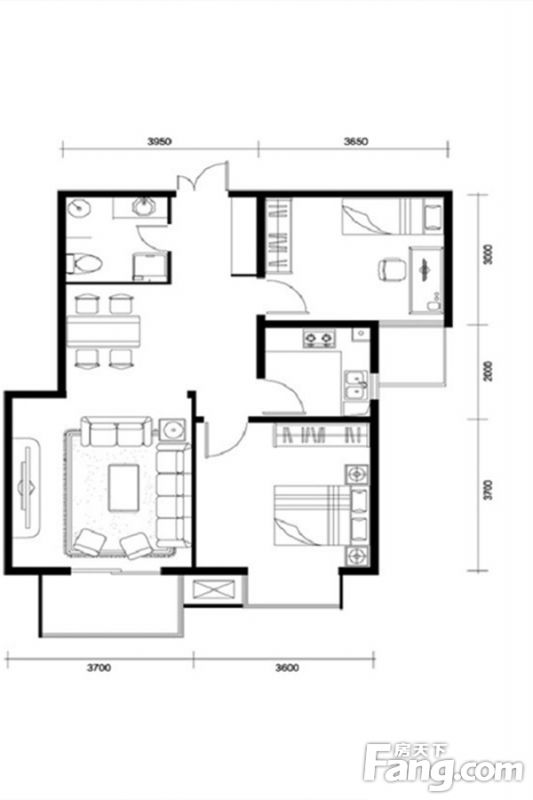包头装修方案包头钢院学府88.07㎡