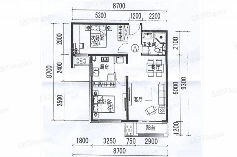 包头装修方案包头钢院学府三期85㎡