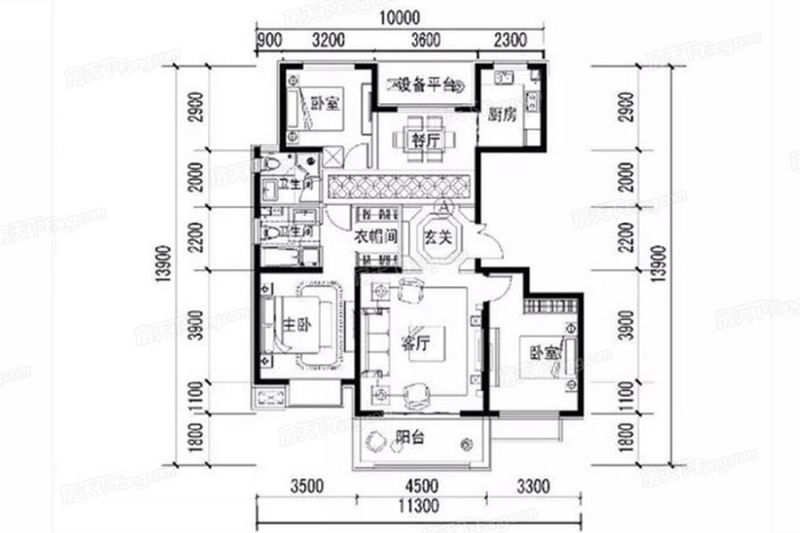 包头装修方案包头钢院学府三期140㎡