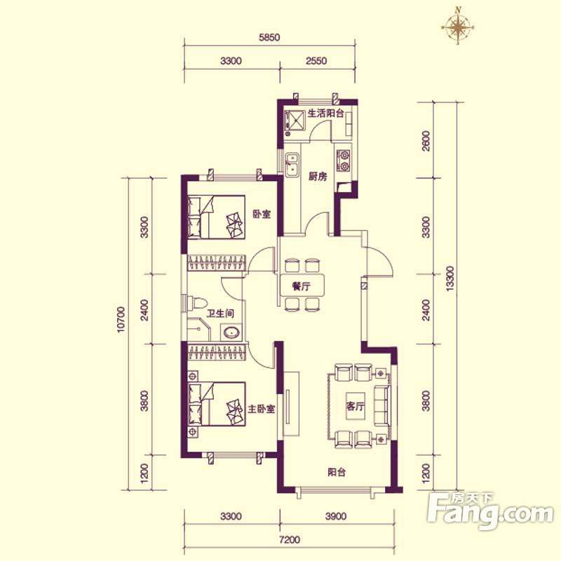 包头装修方案包头保利罗兰香谷一期90㎡