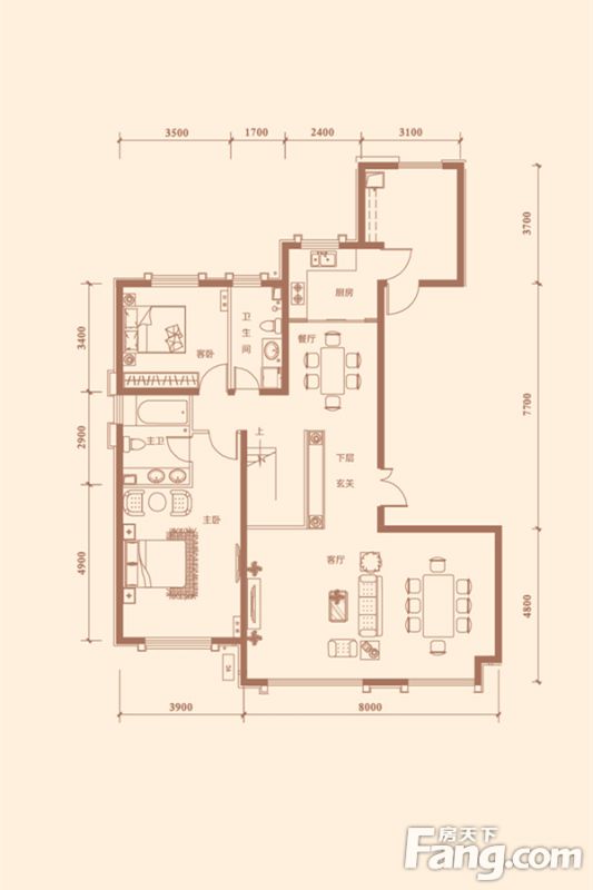 包头装修方案包头正翔国际二期250.77㎡