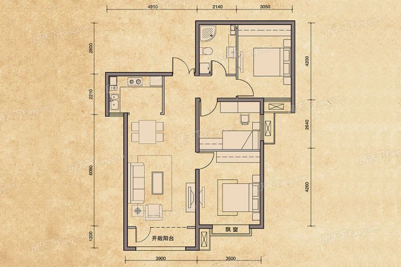 包头装修方案包头禧瑞都三期·御府102.88㎡