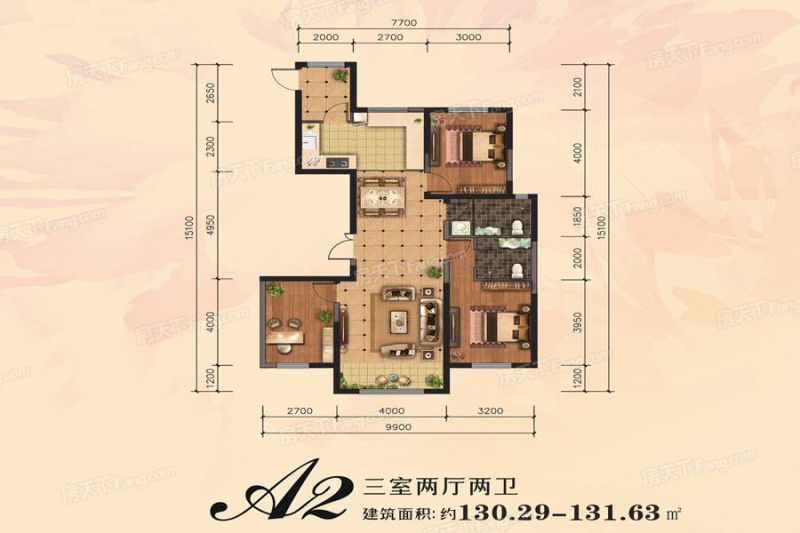 包头装修方案包头青山麗景131.63㎡