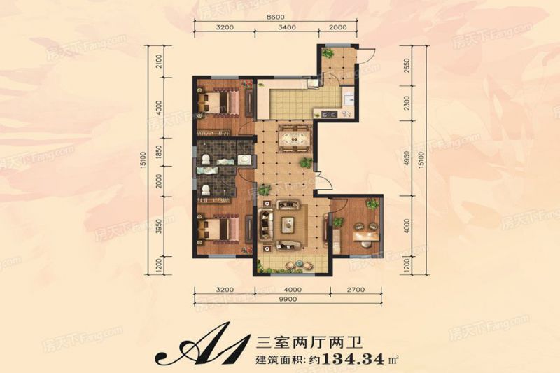 包头装修方案包头青山麗景134.34㎡