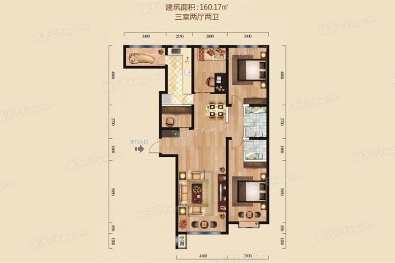 包头装修方案包头万顺广场二期160.17㎡