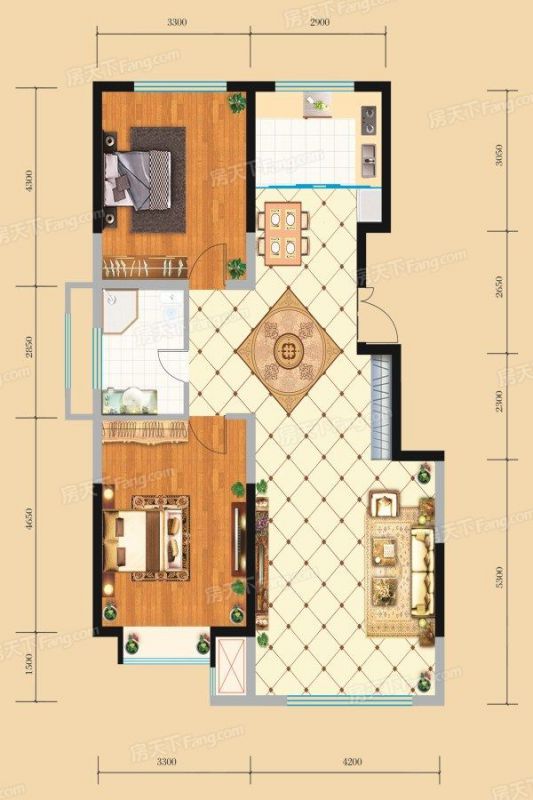 包头装修方案包头观澜壹号98.05㎡