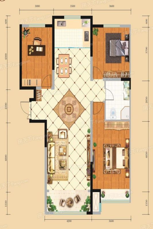 包头装修方案包头观澜壹号126.10㎡