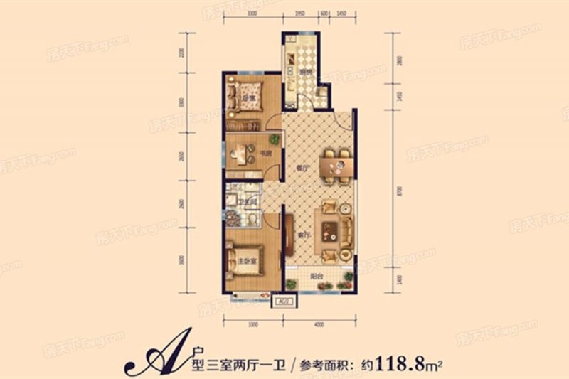 包头装修方案包头富力华庭118.80㎡