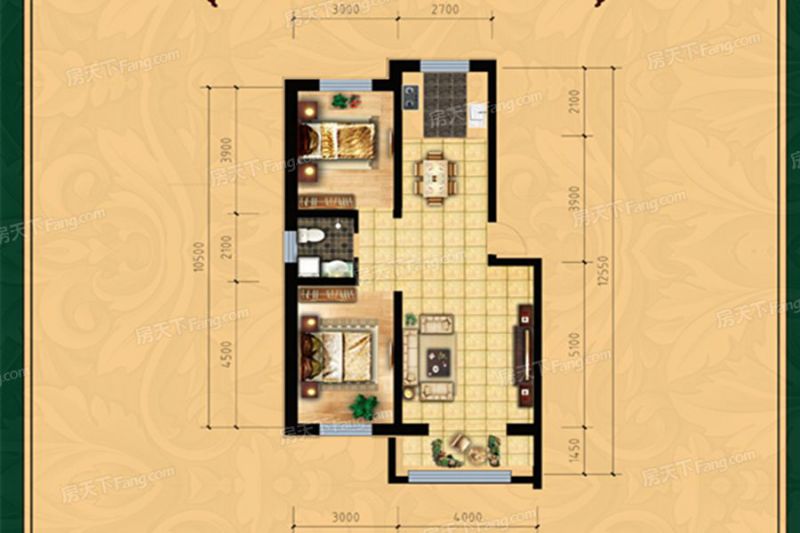 包头装修方案包头维拉庄园87.05㎡