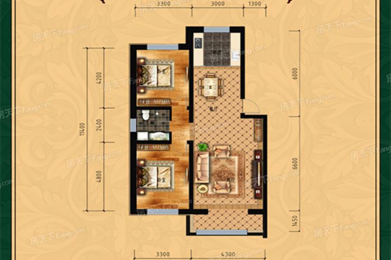 包头装修方案包头维拉庄园103.27㎡