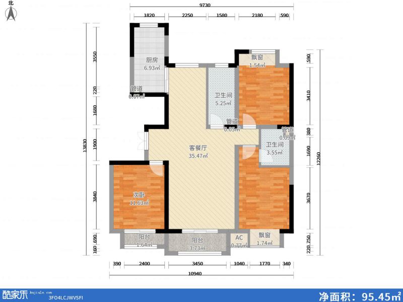 包头装修方案包头保利拉菲138㎡