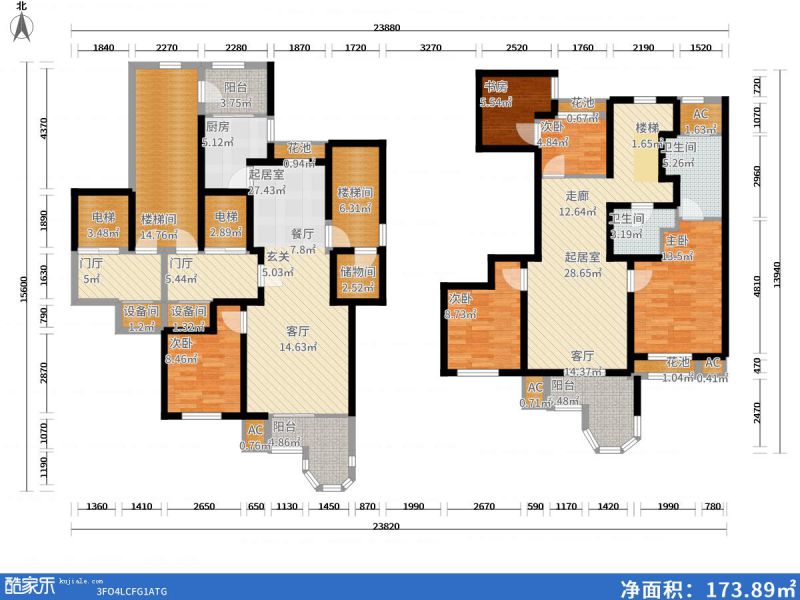 包头装修方案包头凡尔赛观邸一期205㎡