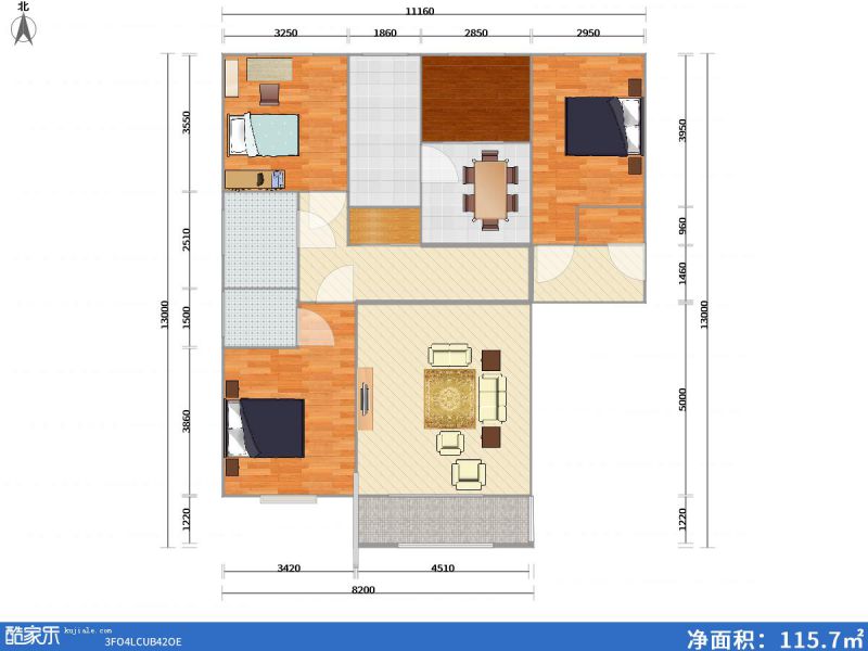 包头装修方案包头紫金华府116㎡