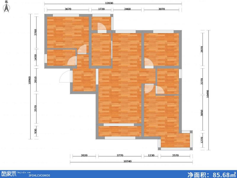 包头装修方案包头加州郡府107㎡