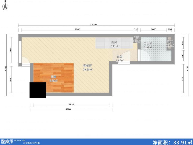 包头装修方案包头万达广场49㎡