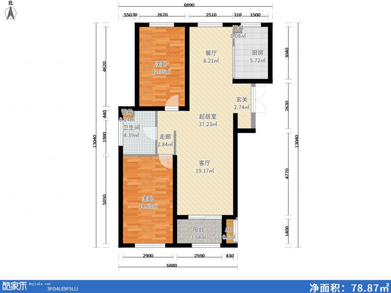 包头装修方案包头维多利·新天地90㎡