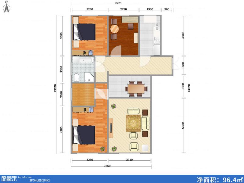 包头装修方案包头维多利·新天地120㎡