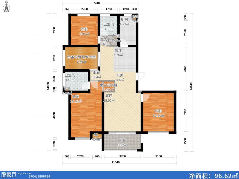 包头装修方案包头滨江国际140㎡