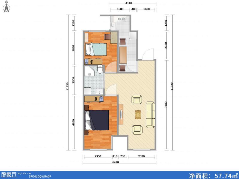 包头装修方案包头东亚香堤丽舍65㎡