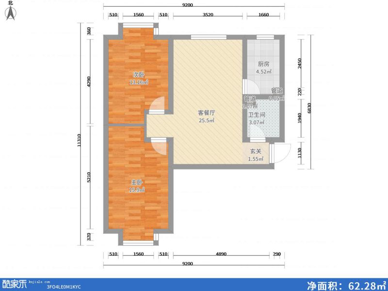 包头装修方案包头鹿港小镇83㎡