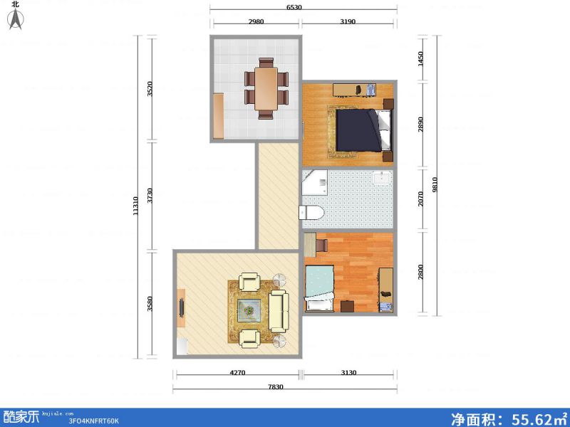 包头装修方案包头六合成75㎡